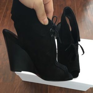 NEW Aldo open toe wedge boots